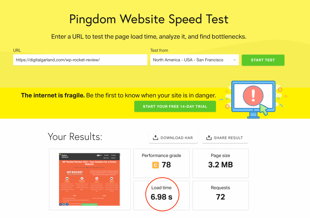 Load Speed Before WPX