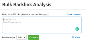 SEMRush- Bulk Backlink Analysis