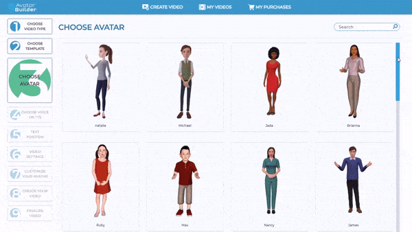 Avatar Builder Features: Disney and Pixar Style 3D avatars